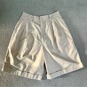 Ralph Lauren Beige High-Waist Pleated Shorts